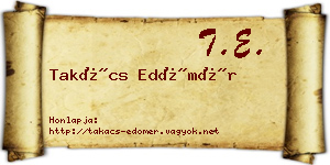 Takács Edömér névjegykártya
